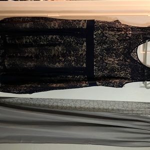 Navy lace plus size dress